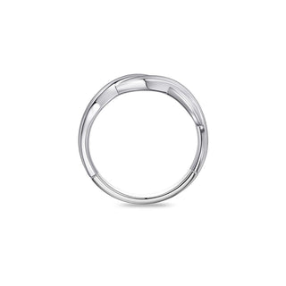 Silver ring on a white background