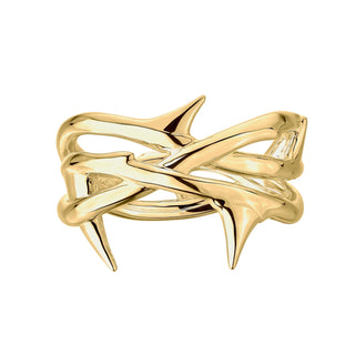 Shaun Leane Yellow Gold Vermeil Triple Rose Thorn Ring
