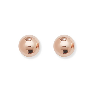 Rose Gold Plated Silver Domed Stud Earrings