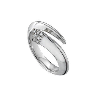 Shaun Leane Silver Diamond Tusk Ring