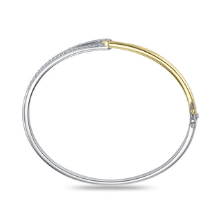 Gisser Silver Gold Plated CZ Forever Bangle