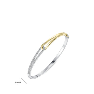 Gisser Silver Gold Plated CZ Forever Bangle