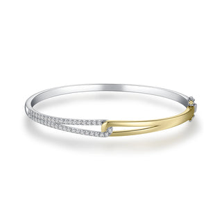 Gisser Silver Gold Plated CZ Forever Bangle