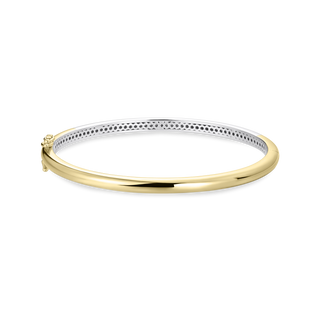 Gisser Gold Plated Silver 4mm Wide Polished Bangle - 60mm