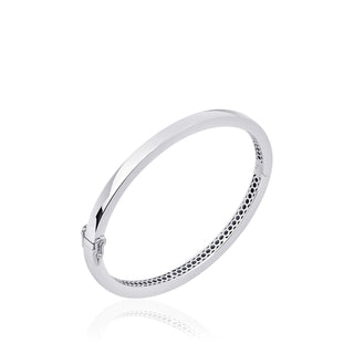 Gisser 4mm Silver Polished Bangle - 60mm