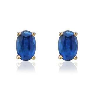9ct Yellow Gold Oval Sapphire Stud Earrings