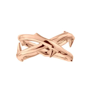 Shaun Leane Rose Gold Plated Silver Rose Thorn Wide Ring
