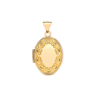 9ct Yellow Gold Oval Embossed Locket