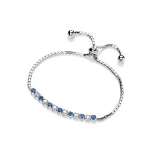 Silver Blue/White CZ Friendship Bracelet