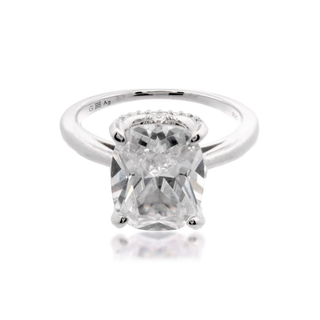 Georgini Silver Elaine Cushion Hidden Halo CZ Ring