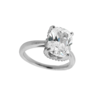 Georgini Silver Elaine Cushion Hidden Halo CZ Ring