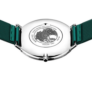 Bering Ultra Slim Green Watch | 19739-808 | Dark Green Mesh Watch