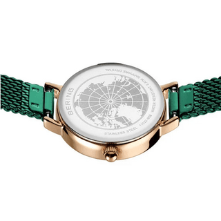 Bering Ladies Green & Rose Gold Watch | 11022-868 |Women's Green Watch 