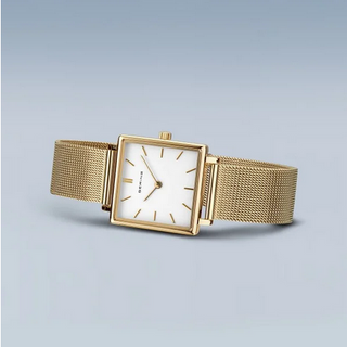 Bering Ladies Gold Square Watch | 18226-334 | Ladies Square Watch