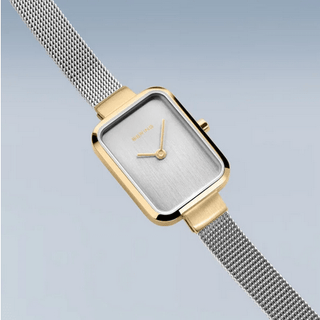 Bering Ladies Petite Rectangle | 14520-010 | Two Colour Watch 