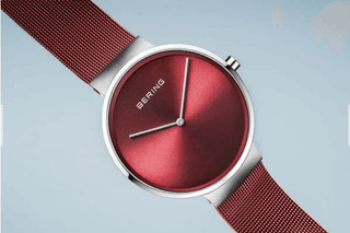 Bering Ladies Classic 39mm Red Mesh Watch | 14539-303 | Red Watches