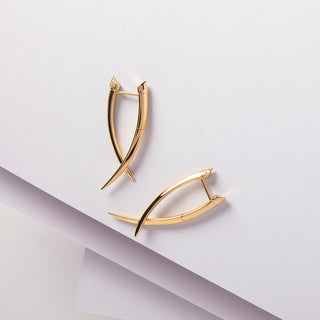 Shaun Leane Gold Vermeil Crossover Diamond Earrings