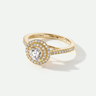 Sienna | 9ct Yellow Gold 0.70ct tw Lab Grown Diamond Double Halo Ring