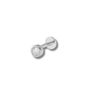 Silver Bezel Set CZ Cartilage Stud | Ear Candy®