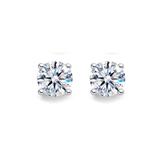 Silver CZ Stud Earrings