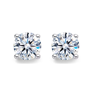 Silver CZ Stud Earrings