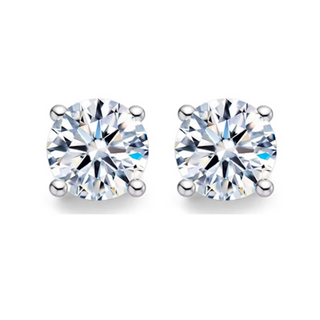 Silver CZ Stud Earrings