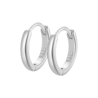 Silver 9mm Huggie Hoops