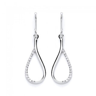 Silver CZ Drop Earrings | Silver Earrings | Strange the Jewellers