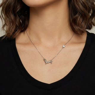 Silver Dachshund Necklace