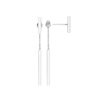 Silver Double Bar Drop Earrings