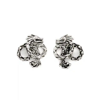 Silver Dragon Stud Earrings