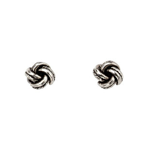 Silver Oxidised Knot Children's Earrings