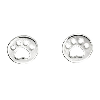 Silver Paw Print Children's Earrings