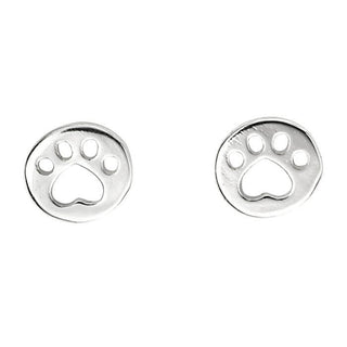 Silver Paw Print Children's Earrings