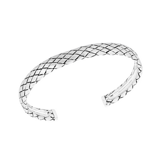 Silver Satin Woven Bangle