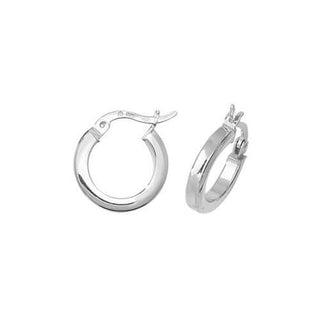 Silver Square Edge Plain Hoops