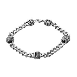 Silver Station Curb Bracelet