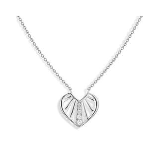 Silver Sunbeam Heart Necklace | VIXI Jewellery