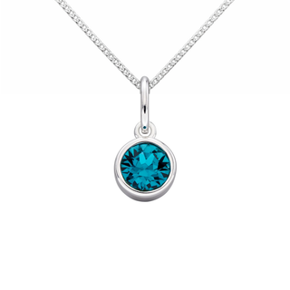 Silver Teal Crystal Pendant