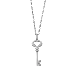 Silver Unlock Love Key Pendant