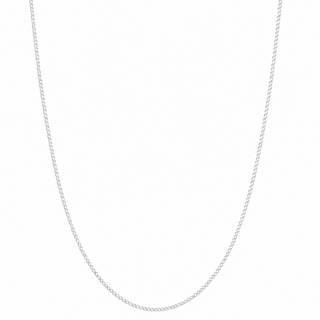 A delicate silver chain necklace shown against a plain white background.