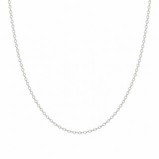A delicate silver cable chain necklace shown against a plain white background.