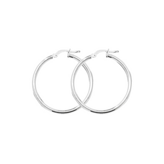 Plain Silver Round Hoops