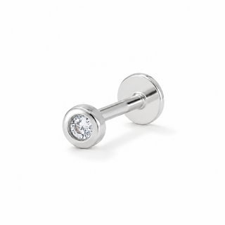 Silver 2mm CZ Bezel Set Cartilage Stud