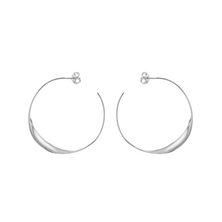 Silver 36mm Twist Hoop Earrings