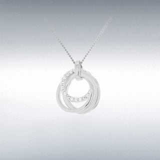 Silver 3 hoop necklace