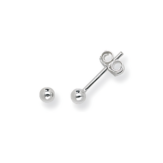 Silver Ball Stud Earrings