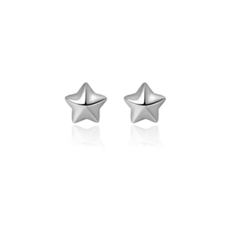 Silver 4mm Star Stud Earrrings