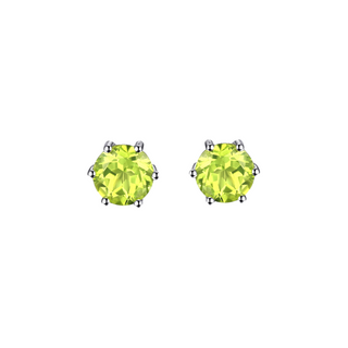 Silver Peridot Stud Earrings