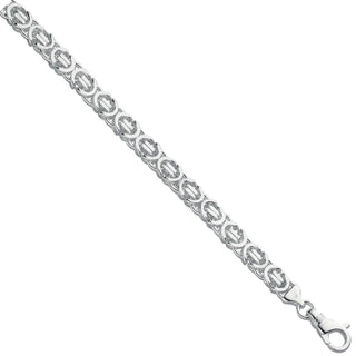 Sterling Silver 9mm Flat Chunky Byzantine 8" Bracelet